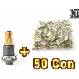 COMBO 50 TÁN RÚT + ĐẦU RÚT BẰNG TAY HOẶC MÁY KHOAN KÍCH THƯỚC M3 M4 M5 M6 M8 M10 M12