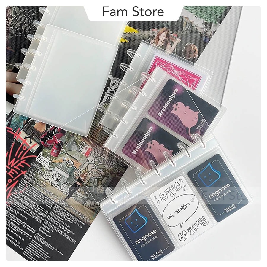 Binder Sổ đựng ảnh Ringnote trơn trong chính hãng nhiều kích thước - Album ảnh, photocard, postcard