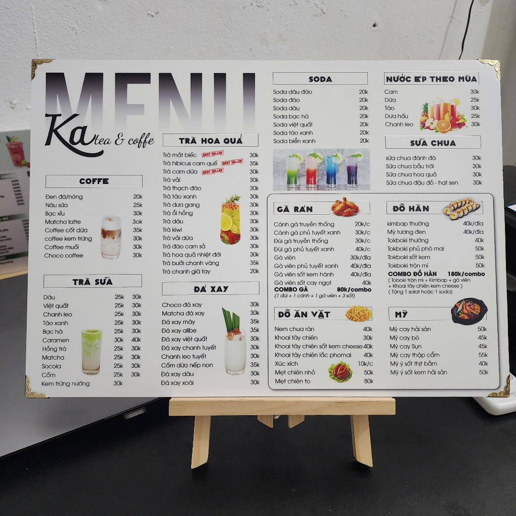 [CÓ ĐỦ KÍCH THƯỚC] Menu Fomex In Theo Yêu Cầu – Menu Quán Cà Phê, Trà Sữa, Nhà Hàng Chống Nước, Bền 