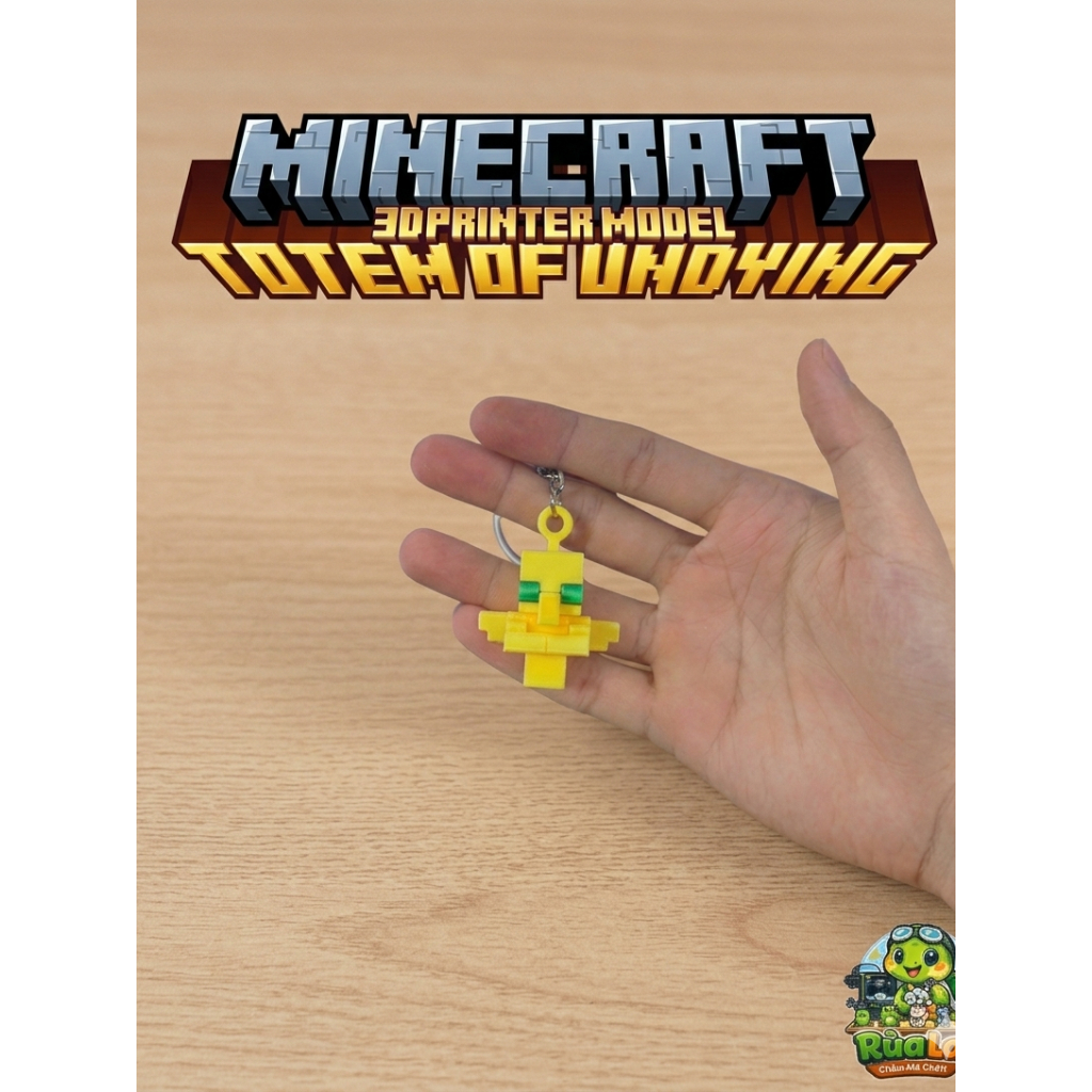 Móc Khóa Mô Hình Totem Minecraft – Vật Tổ Trường Sinh Mini