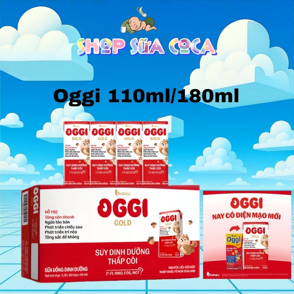 Sữa pha sẵn Oggi 110ml/180ml (thùng 48 hộp)