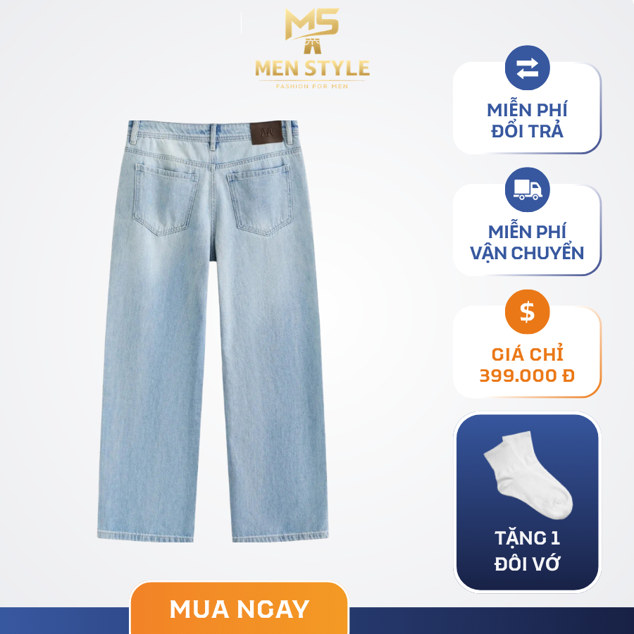 Quần Denim Nam Ống Đứng Form Straight