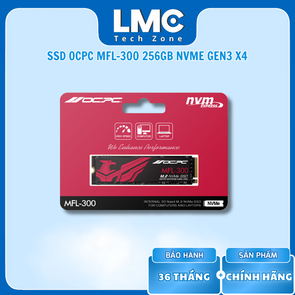 SSD OCPC MFL-300 256GB M.2 NVMe PCIe Gen3 x4 ( SSDM2PCIEF256G )