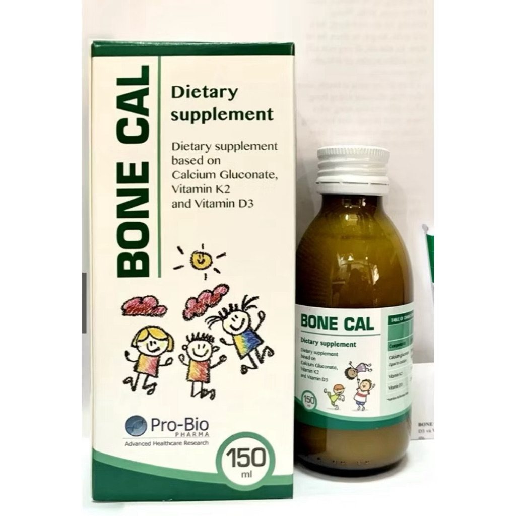 Bone Cal (hộp 150 ml ) Canxi Hữu Cơ Cho Bé,Bổ Sung Canxi Vitamin D3-k2 Giúp Phát Triển Chiều Cao Tốt
