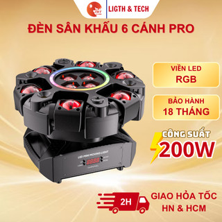 Đèn sân khấu moving 6 cánh PRO THT SHOP đèn LED nâng cấp bản tròn cảm biến âm thanh phù hợp quán ktv phòng trà treo sân
