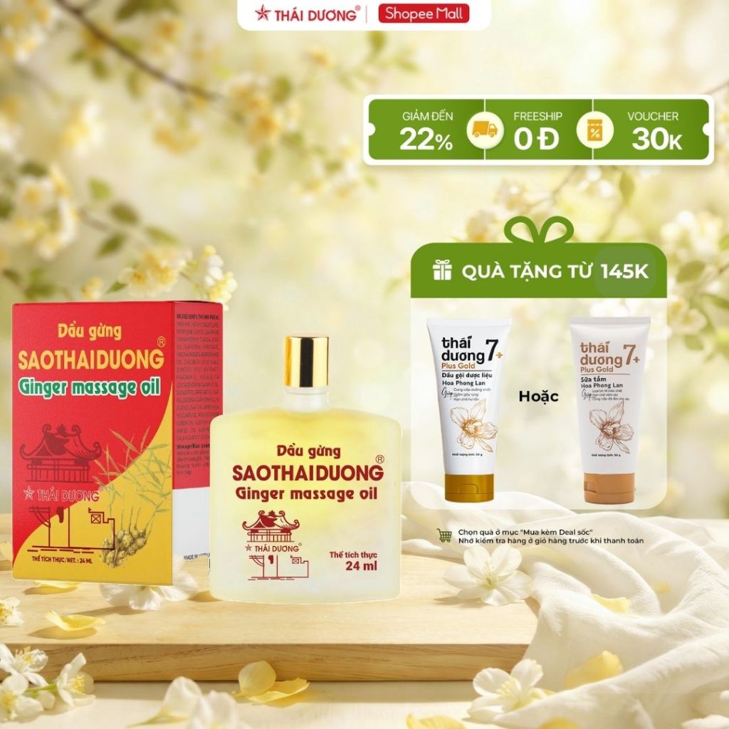 [Live] COMBO 2 Dầu gừng Thái Dương 24ml - Sao Thái Dương
