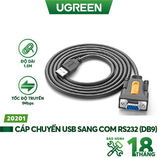 Cáp chuyển đổi usb sang com rs232 dài 1,5m ugreen 20201 - hàng chính hãng