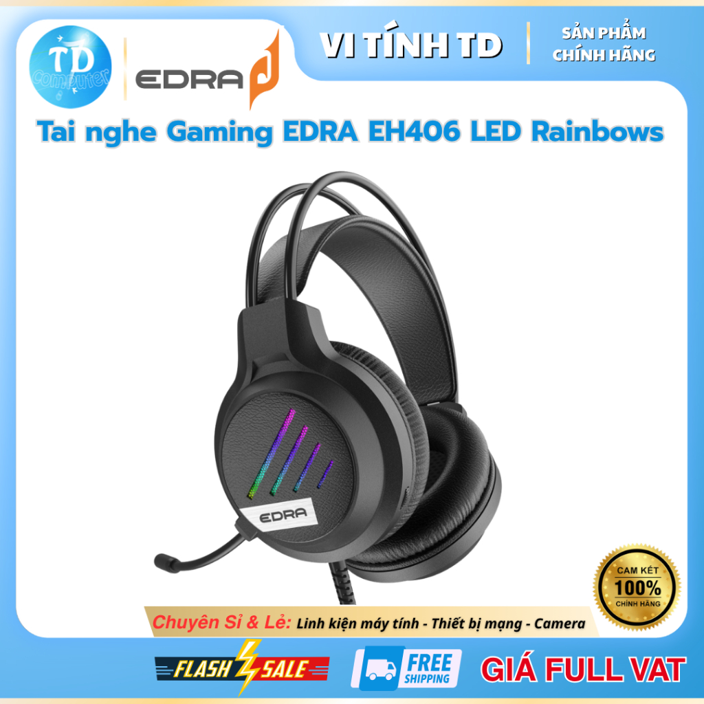Tai nghe Gaming EDRA EH406 LED Rainbows - Hàng chính hãng