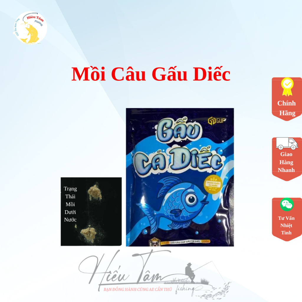 (Combo 2g ) Mồi Câu Gấu Cá Diếc GUF Vị Tanh Nhẹ Thành Phần Tự Nhiên Dễ Pha Dễ Sử Dụng Hiệu Quả