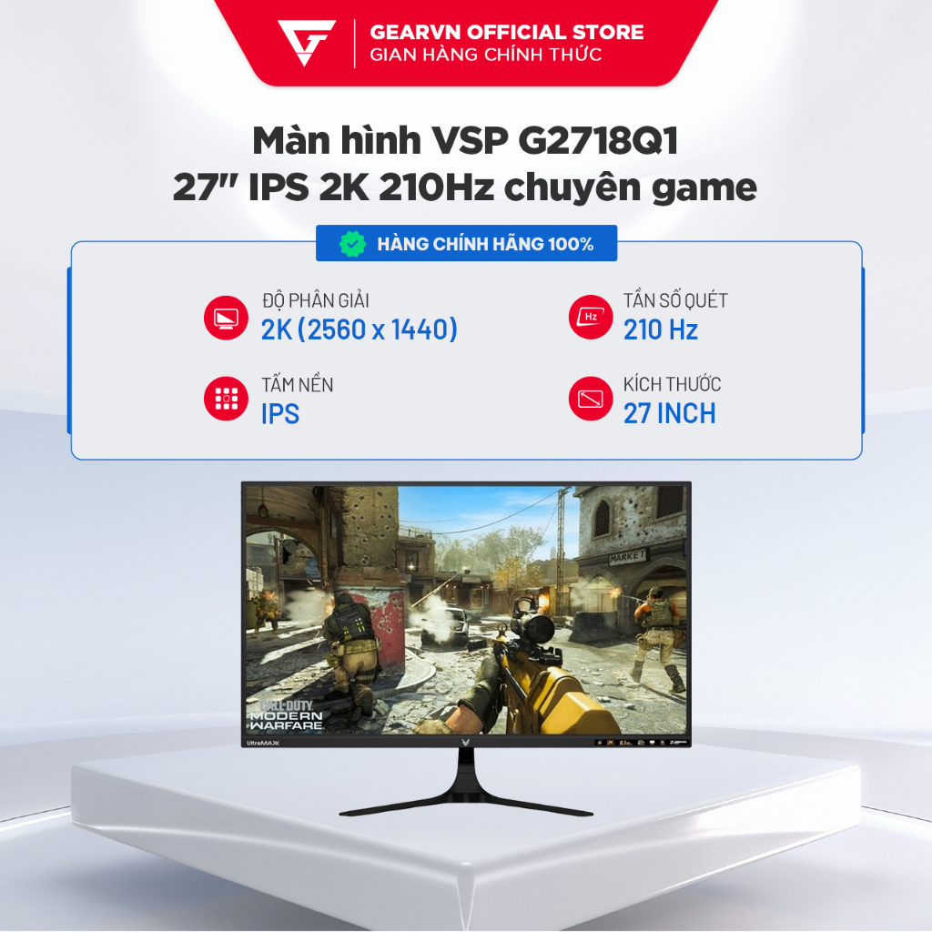 Màn hình VSP G2718Q1 27" IPS 2K 210Hz chuyên game giá rẻ - BH 36 tháng chính hãng