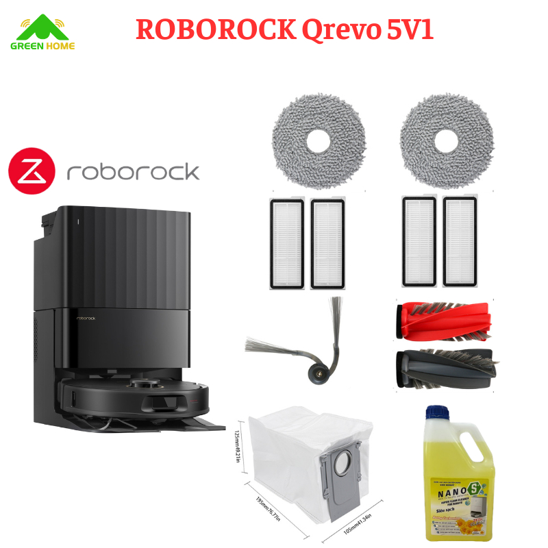 Phụ kiện thay thế hàng chuẩn cho robot hút bụi và lau nhà Roborock Qrevo 5V1