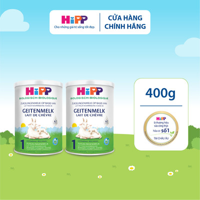 [KOL] - Combo 2 lon Sữa dê HiPP Organic 400g đủ số, phát triển toàn diện - nhập khẩu Đức