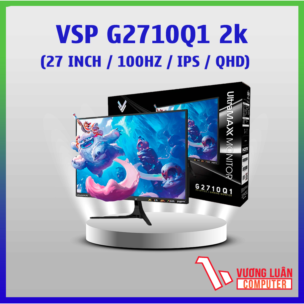 Màn Hình VSP G2710Q1 - 27 inch - 2K - IPS - 100Hz -  Giá rẻ- Hàng chính hãng