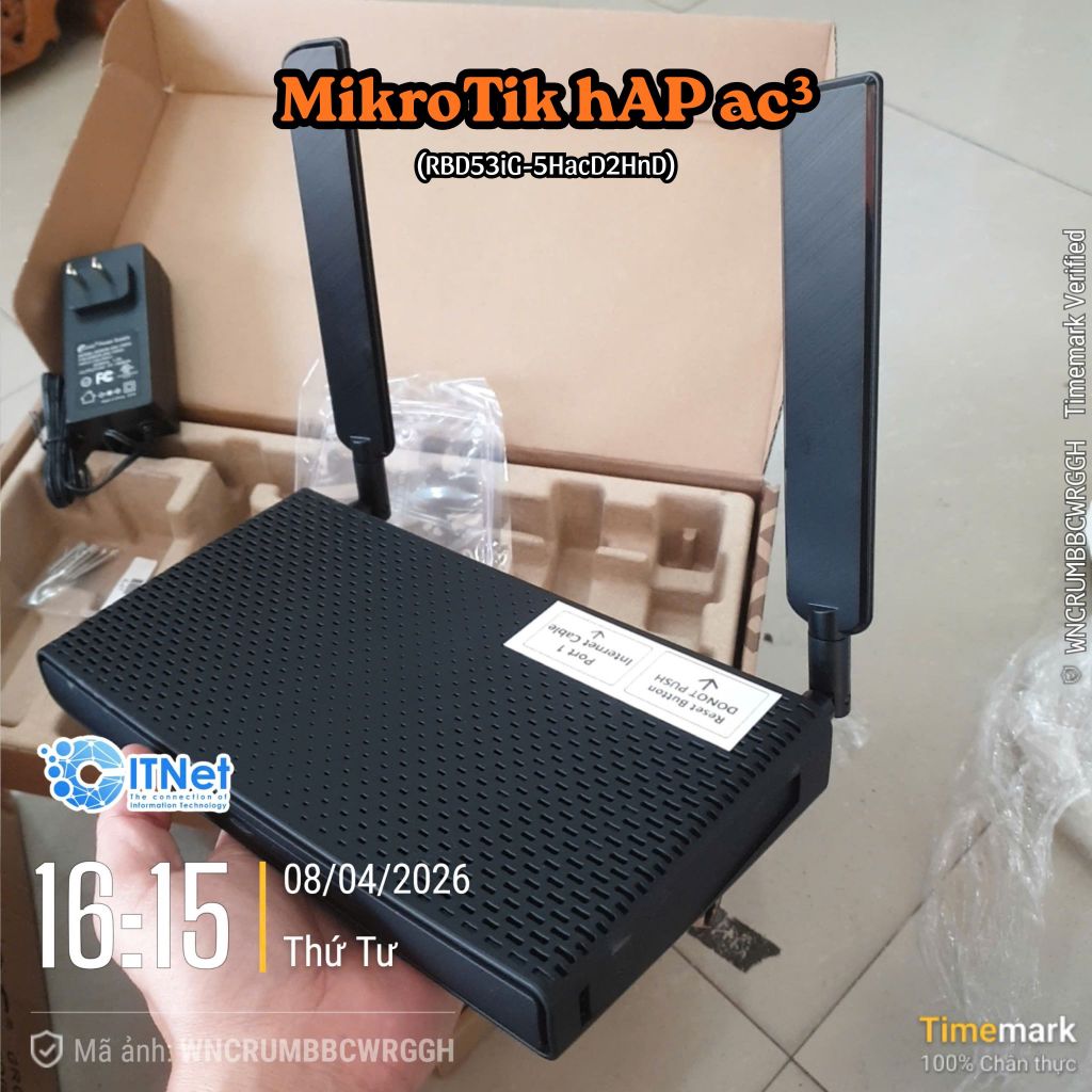 Router WiFi MikroTik hAP ac³ (RBD53iG-5HacD2HnD) - Xuyên Tường Mạnh Mẽ - Nhập US