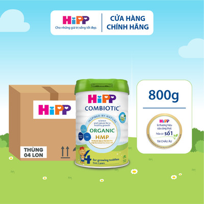 [KOL] - Đủ số_Thùng 4 lon/6 lon Sữa bột công thức HiPP Organic Combiotic lon 800g