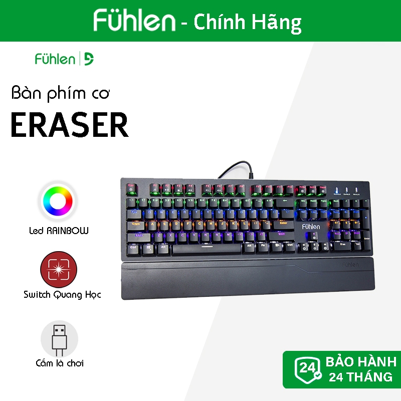 Bàn phím cơ cao cấp Fuhlen Eraser Switch quang học - Bảo hành 1 đổi 1.