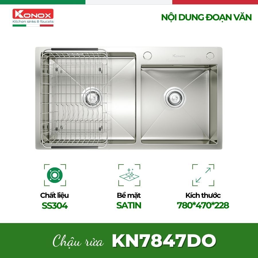 Chậu Rửa Bát Konox KN7847DO – Chậu Rửa Bát Elite Home