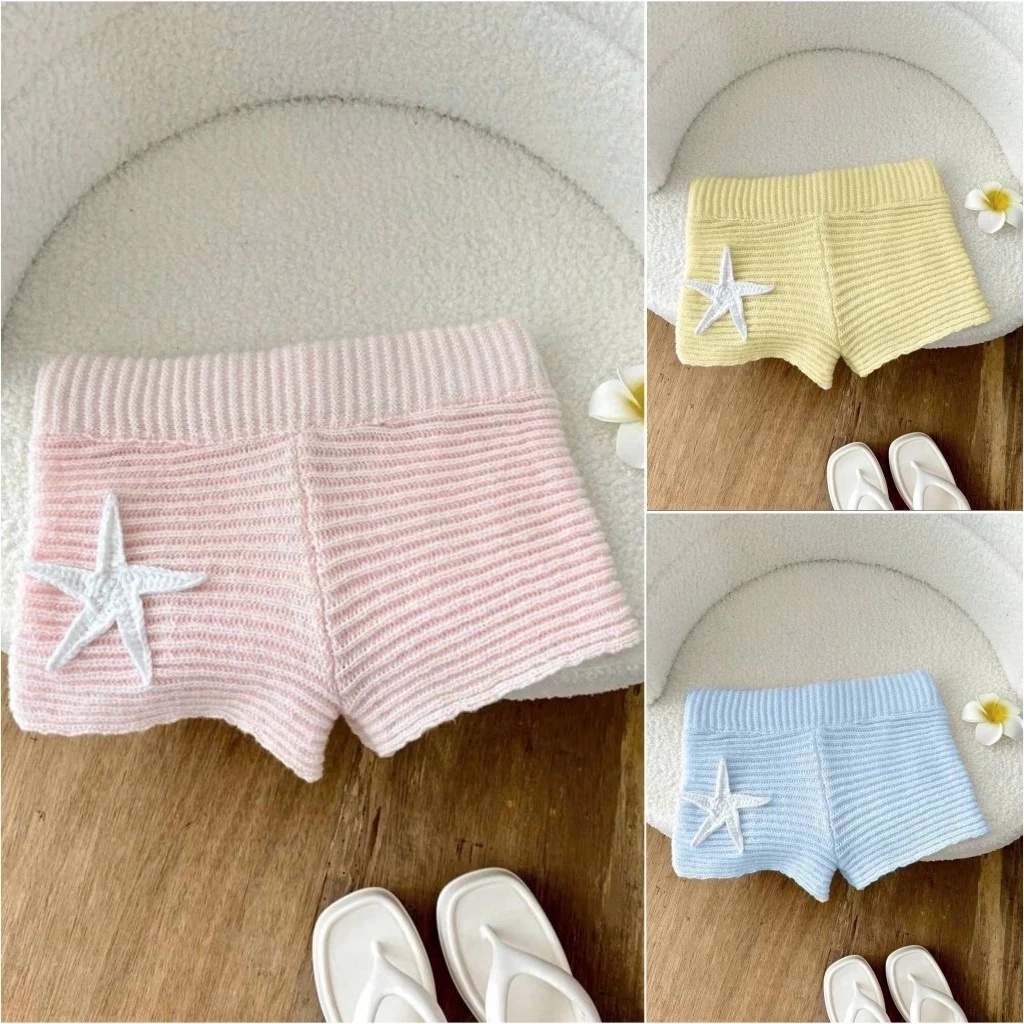 Quần Short Len Nữ Đính Sao Biển – Quần Đùi Dáng Ôm Co Giãn, Mềm Mịn, Mặc Đi Biển Xinh Xắn Style Hàn Quốc Hot Trend HH11 | BigBuy360 - bigbuy360.vn
