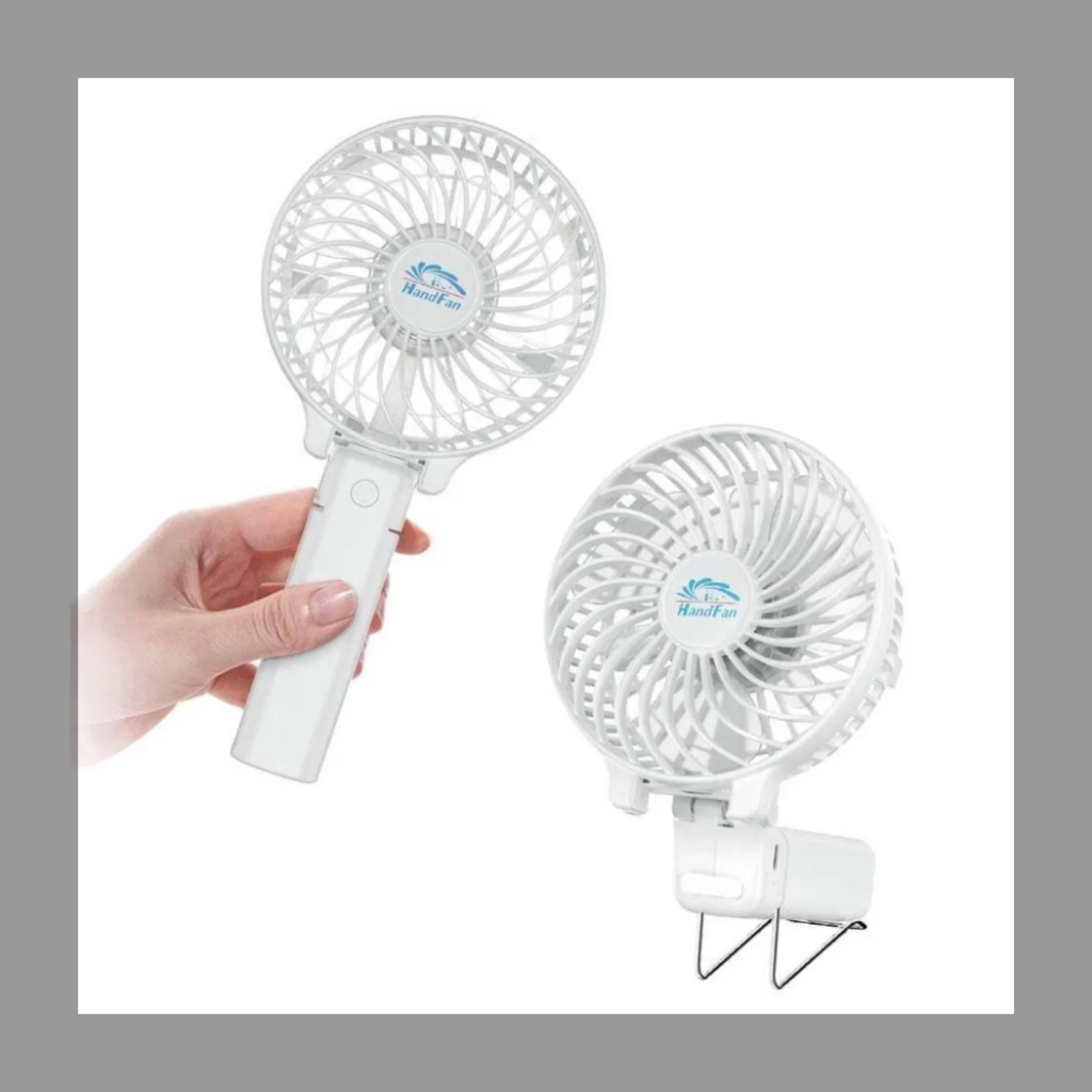 3-in-1 Portable Handheld Fan USB Rechargeable Mini Desktop Fan Foldable Electric Clip-on Fan 3 Speed