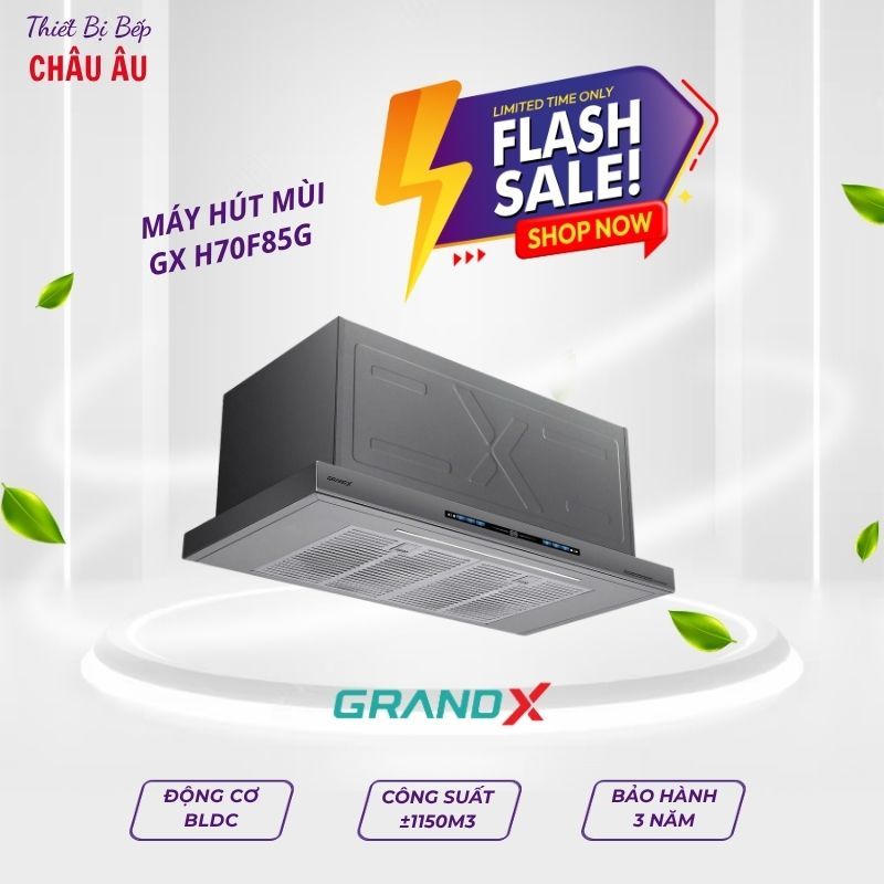 MÁY HÚT MÙI GRANDX GX H70F85G Siêu êm • Hút mạnh • Tiết kiệm điện