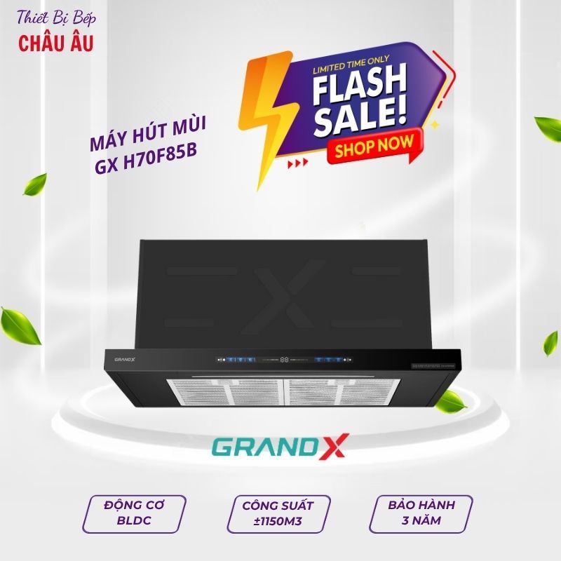 MÁY HÚT MÙI GRANDX GX H70F85B Siêu êm • Hút mạnh • Tiết kiệm điện