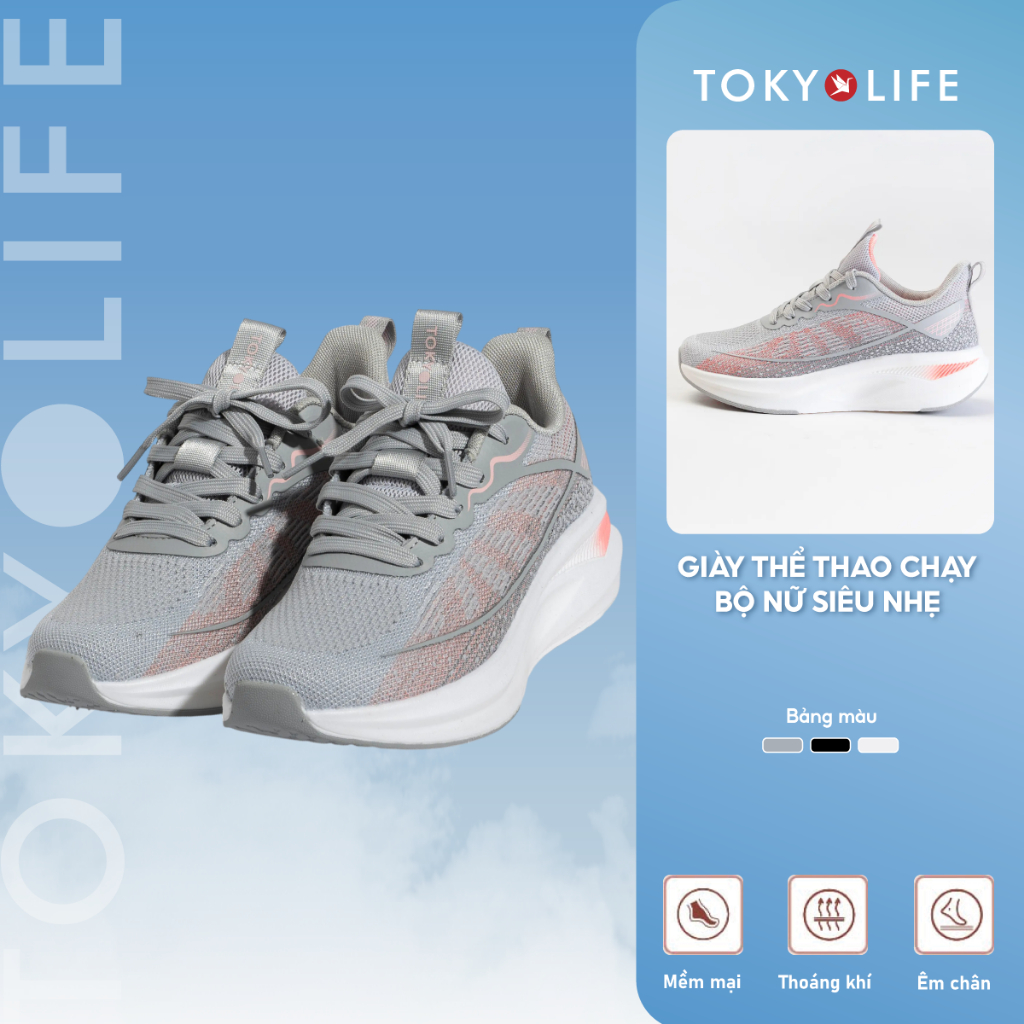 Giày thể thao nữ TOKYOLIFE êm chân siêu nhẹ thoáng khí thiết kế thời trang 40005314