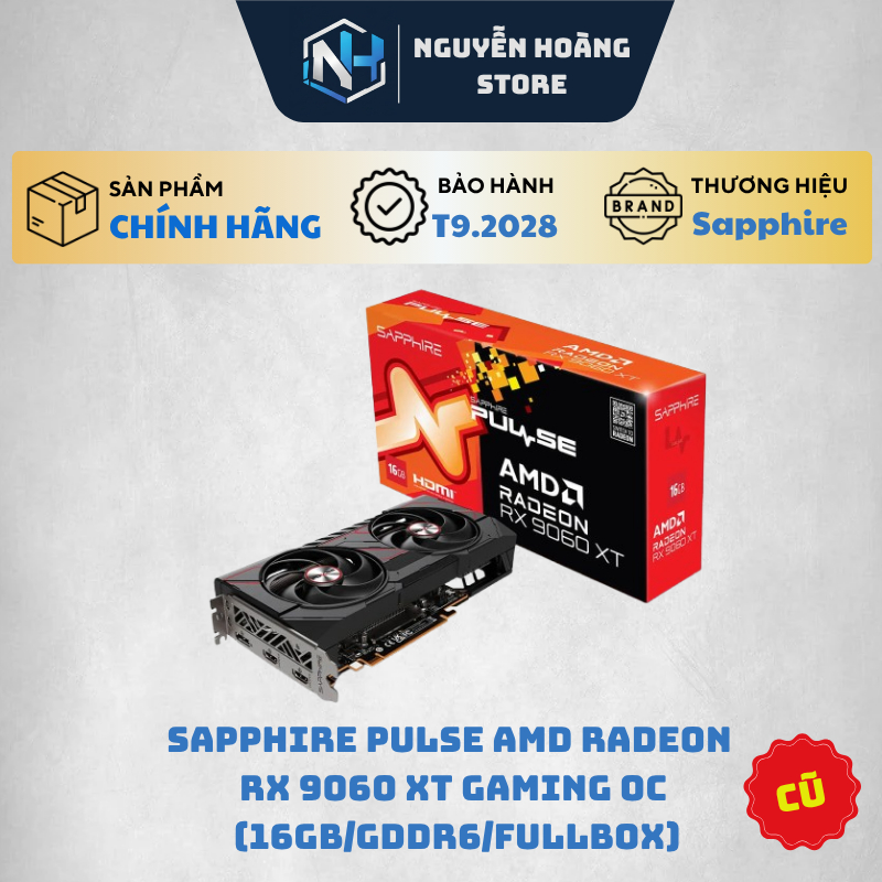 VGA card màn hình SAPPHIRE PULSE AMD Radeon RX 9060 XT GAMING OC 16GB