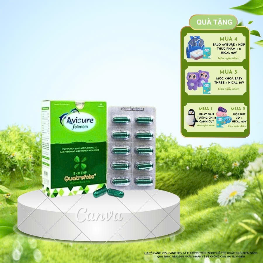 Bổ trứng đều kinh tăng khả năng thụ thai tự nhiên Avisure Folimom