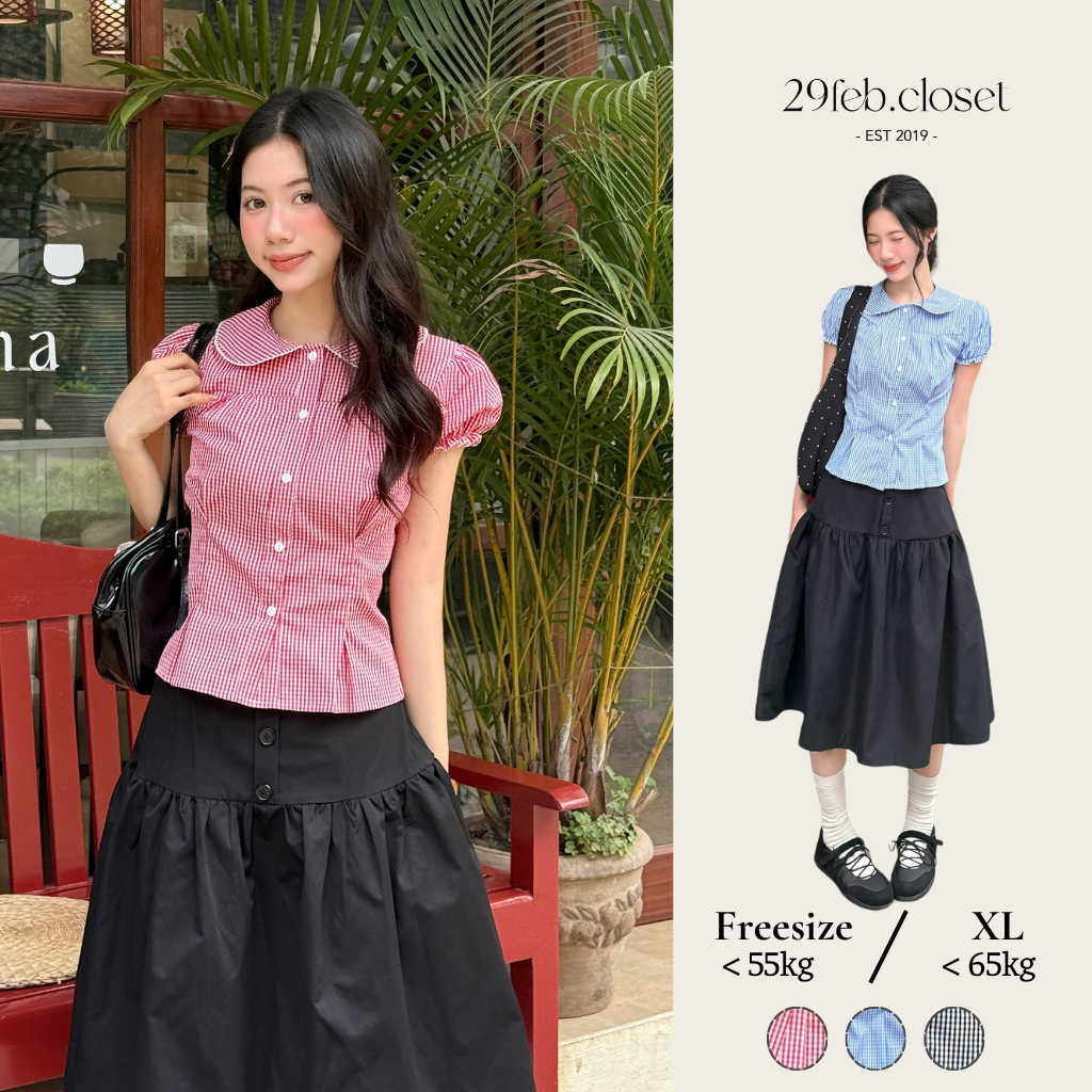 Áo sơ mi cổ sen chiết eo, Áo kiểu cổ sen chiết eo dành cho mùa hè - 29feb.closet – A600 | BigBuy360 - bigbuy360.vn