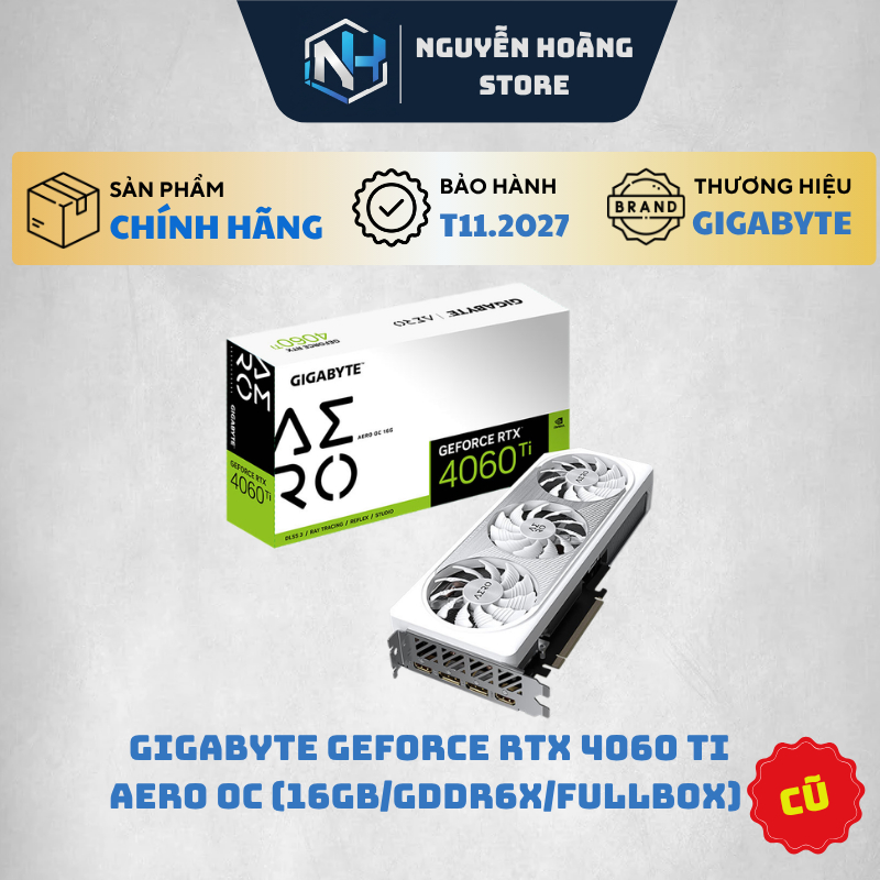 VGA card màn hình GeForce RTX 4060Ti AERO OC 16GB