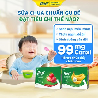 Combo Sữa Chua HOFF mix vị bổ sung Chuối/Dâu Organic bổ sung dưỡng chất cho bé 2 Lốc (12 hộp x 55g)