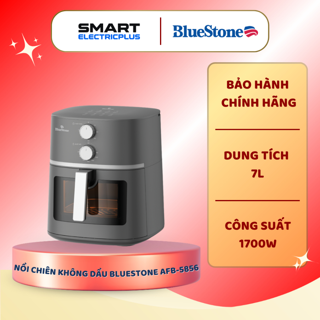Nồi Chiên Không Dầu BlueStone AFB-5856 - 7 Lít 1800W, Chiên Nướng Ít Dầu Chính Hãng