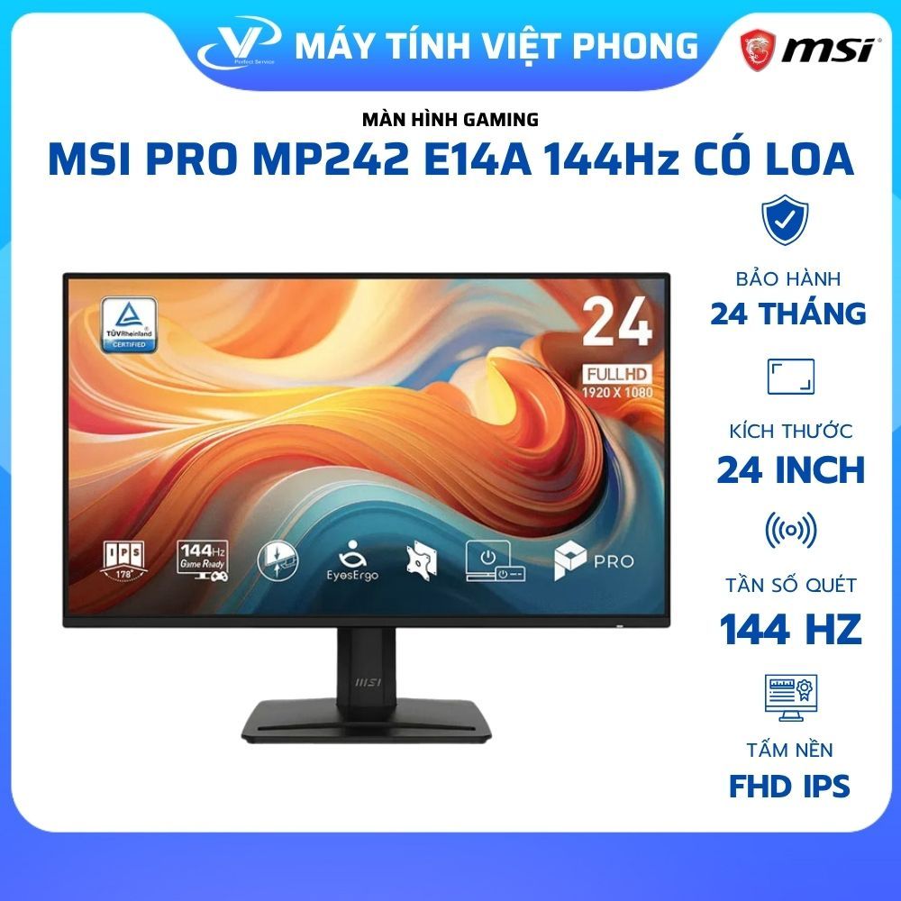 MÀN HÌNH GAMING 144HZ MSI PRO MP242 E14A (24"/FHD/IPS/144HZ/CÓ LOA) - CHÍNH HÃNG BẢO HÀNH 2 NĂM | BigBuy360 - bigbuy360.vn