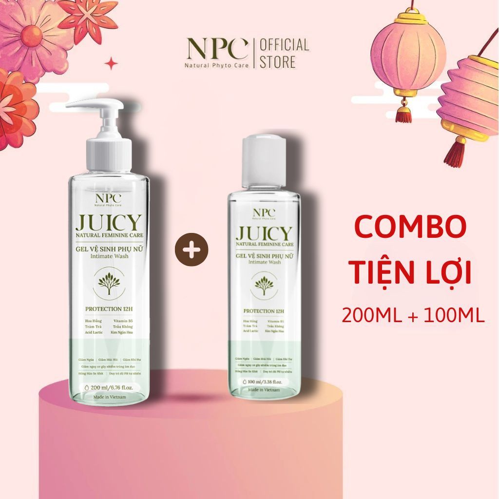 [Mua 1 Tặng 1] Gel vệ sinh phụ nữ NPC Juicy tinh chất trầu không kháng khuẩn 200ml - NPC PHAR