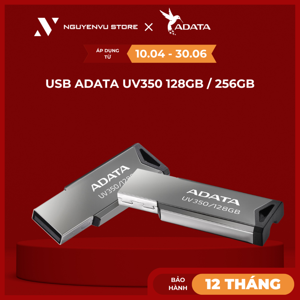 [Full VAT] USB 3.2 ADATA UV350 - Vỏ kim loại siêu bền - 3D NAND - Chính hãng