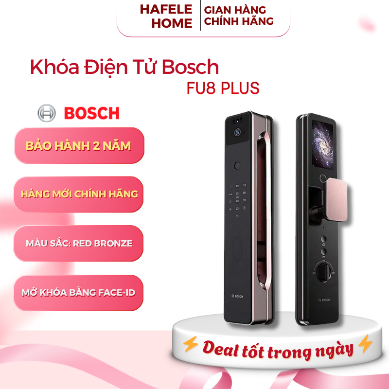 Khóa Điện Tử Bosch FU8 Plus Red Bronze - Tích Hợp Camera - Khả Năng Bảo Mật Vượt Trội – EEH