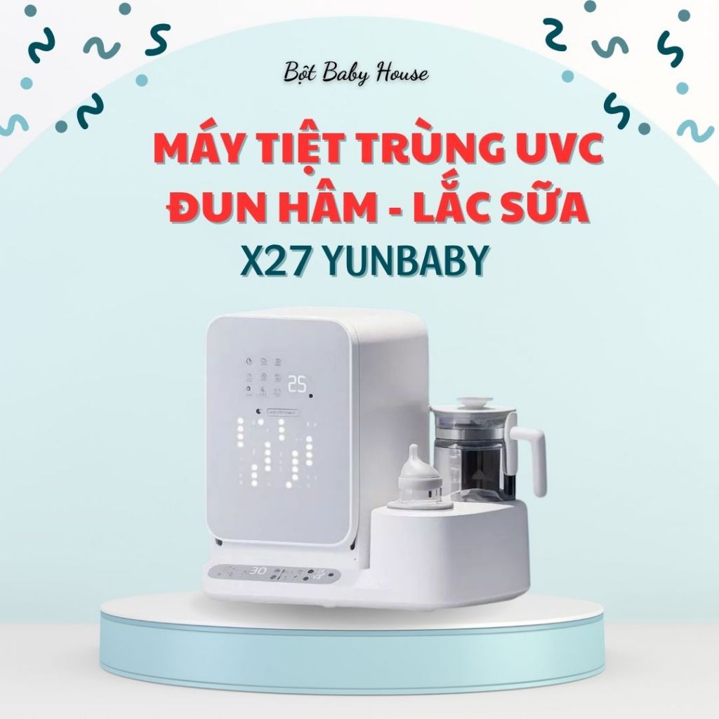 Máy tiệt trùng Yunbaby X27 Đun nước, Hâm sữa, Lắc sữa, Tiệt trùng, Sấy khô, Khử clo (Bản Tiếng Việt)