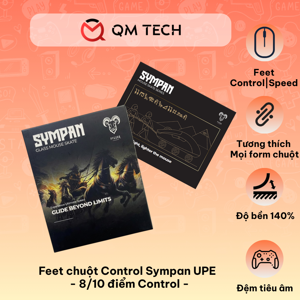 Feet chuột Pygora Control Sympan UPE Dots / Kính - QMTECH STORE