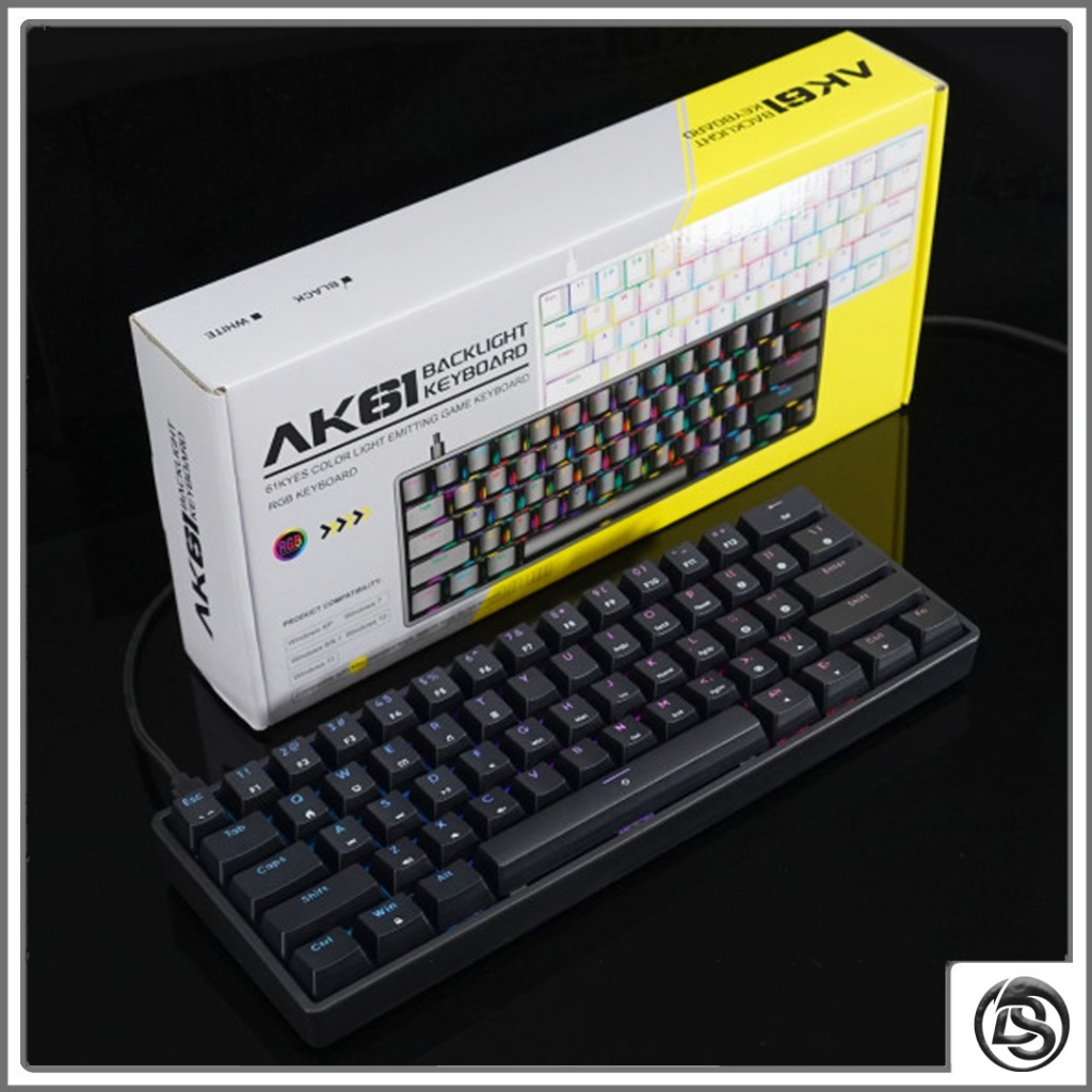 BÀN PHÍM CƠ ASESTEK AK61 RGB WHITE | BLACK BLUE SWITCH