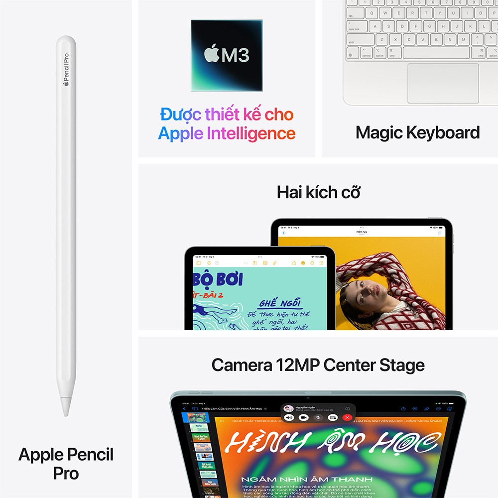 Máy tính bảng Apple iPad Air M3 11 inch Wifi 128GB (Chip M3 | RAM 8GB | Pin 7606 mAh) | BigBuy360 - bigbuy360.vn