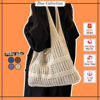 Túi Xách Tote Nữ Dệt Kim Form Rộng Đeo Vai Kiểu Lưới Thoáng Phong Cách Vintage Đi Học - Đi Chơi - Dễ Phối Đồ - Mã XT176