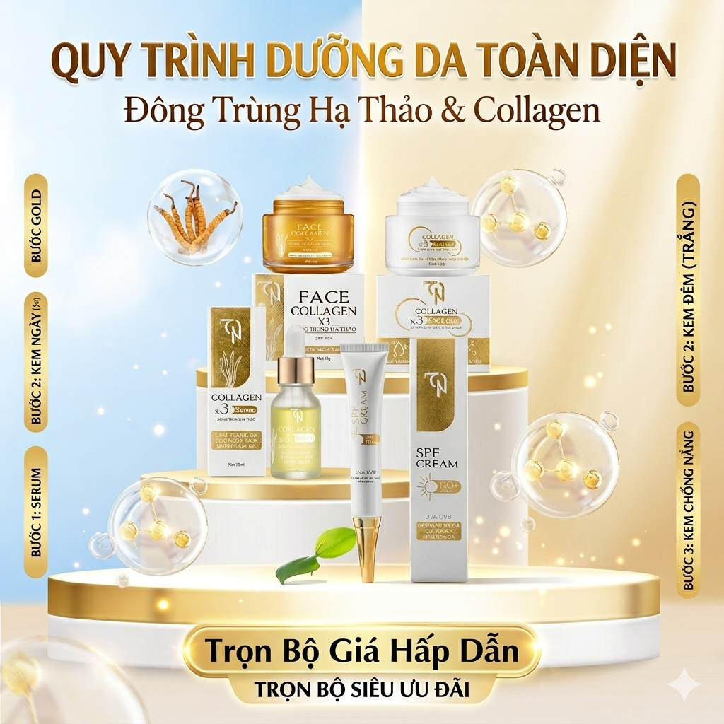 COMBO collagen ĐÔNG ANH X3 , COMBO KEM FACE NGUYỄN HUỲNH NHƯ COLLAGEN X3