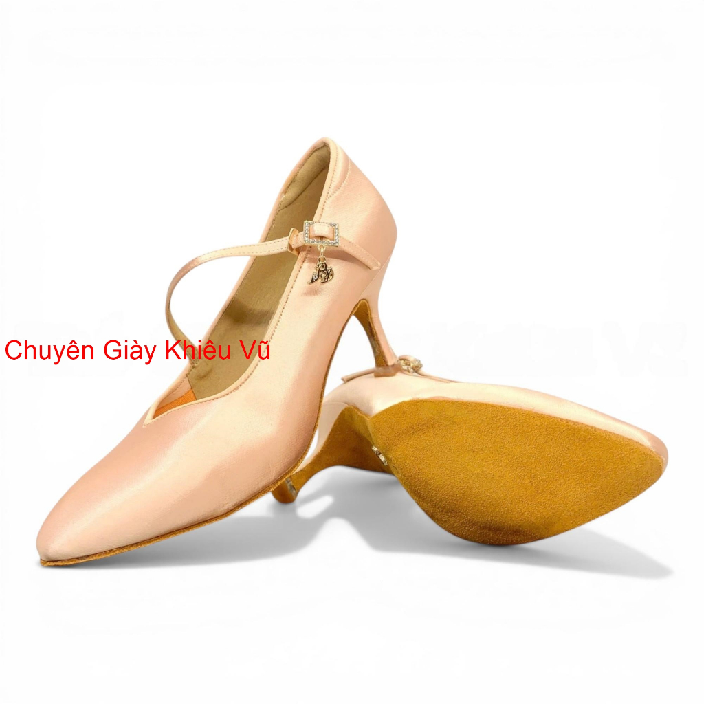 Giầy Khiêu Vũ Dancesport Standard Nữ JB 138 Gót 7.5cm (138JB7P) - Hồng (Tặng Túi Đựng Giày)