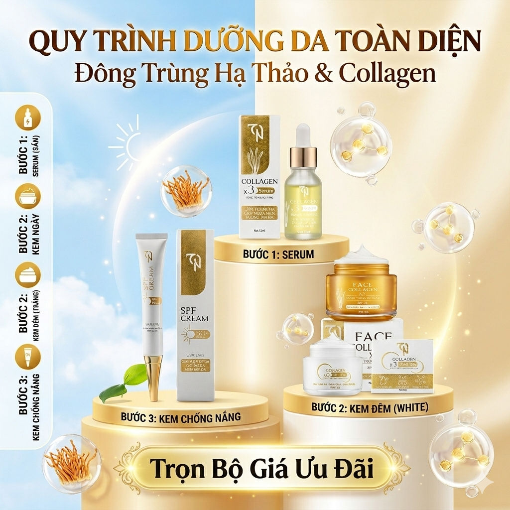 COMBO collagen ĐÔNG ANH X3 , COMBO KEM FACE NGUYỄN HUỲNH NHƯ COLLAGEN X3
