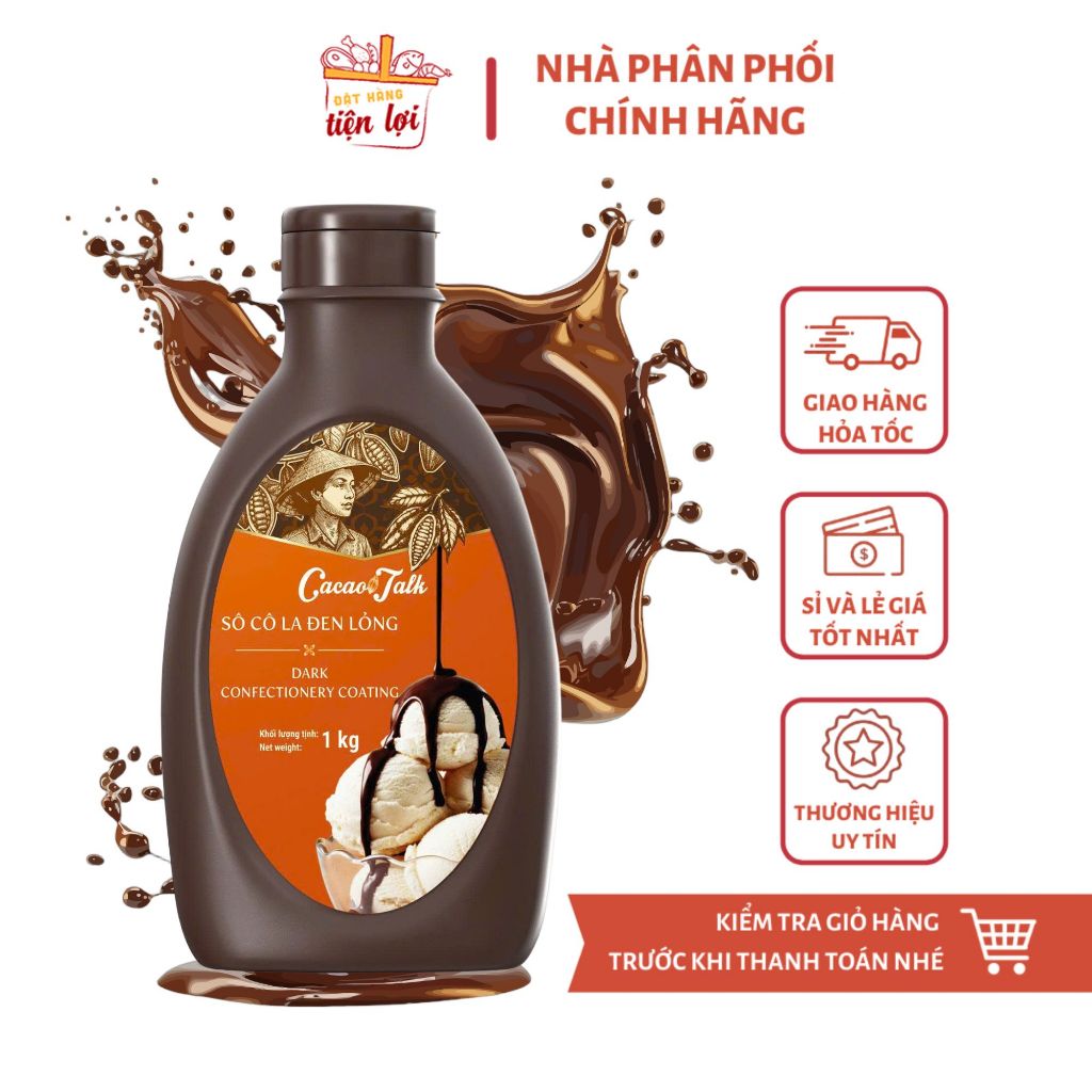 Socola Đen Lỏng Cacao Talk Chai 1Kg