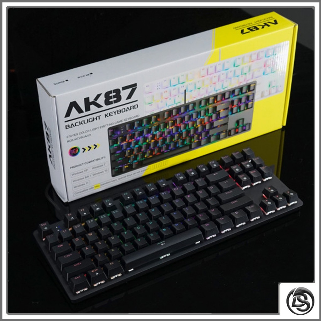BÀN PHÍM CƠ ASESTEK AK87 RGB BLACK | WHITE BLUE SWITCH