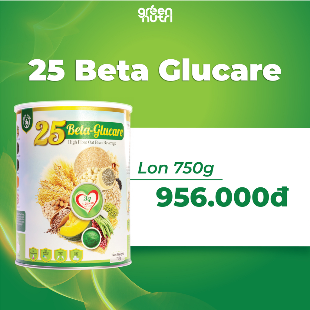 [NHẬP KHẨU 100%] 25 Beta Glucare Sữa Hạt Ngũ Cốc cho Người Tiểu Đường Green Nutri - Lon 750gr