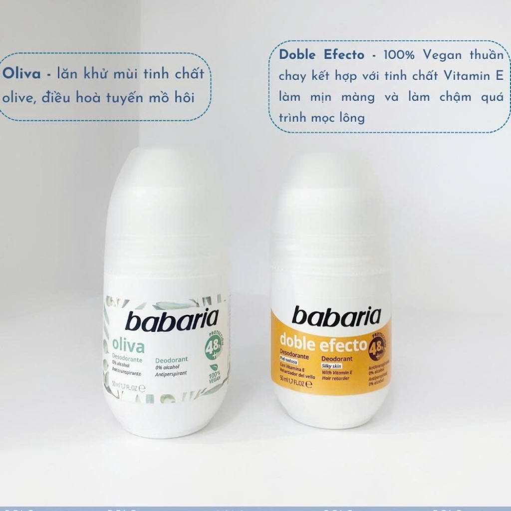 Lăn khử mùi lăn nách nữ Babaria 48h 50ml- xuất xứ Tây Ban Nha