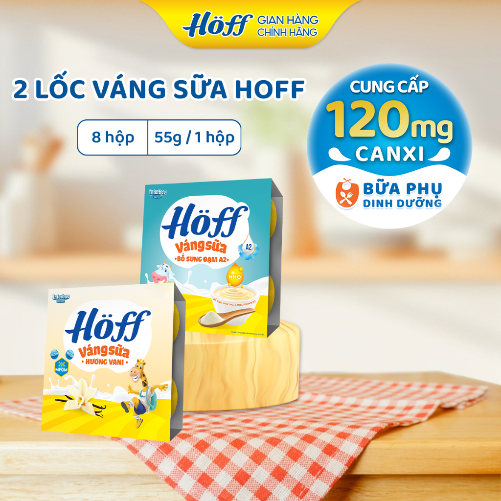 2 Lốc Váng Sữa HOFF trẻ em bổ sung dưỡng chất cho bé ăn dặm (8 hộp x 55g)