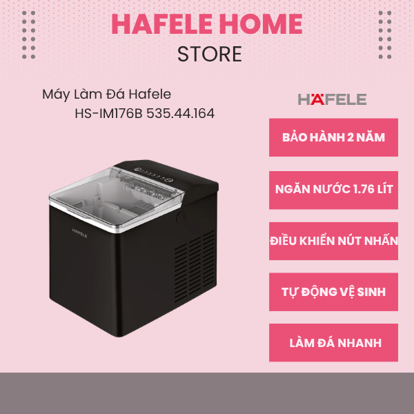 Máy Làm Đá Hafele HS-IM176B 535.44.164 - Chức Năng Tự Làm Sạch - Bảng Điều Khiển Đơn Giản
